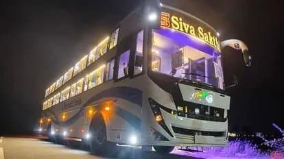 Siva Sakthi double-deck bus — night